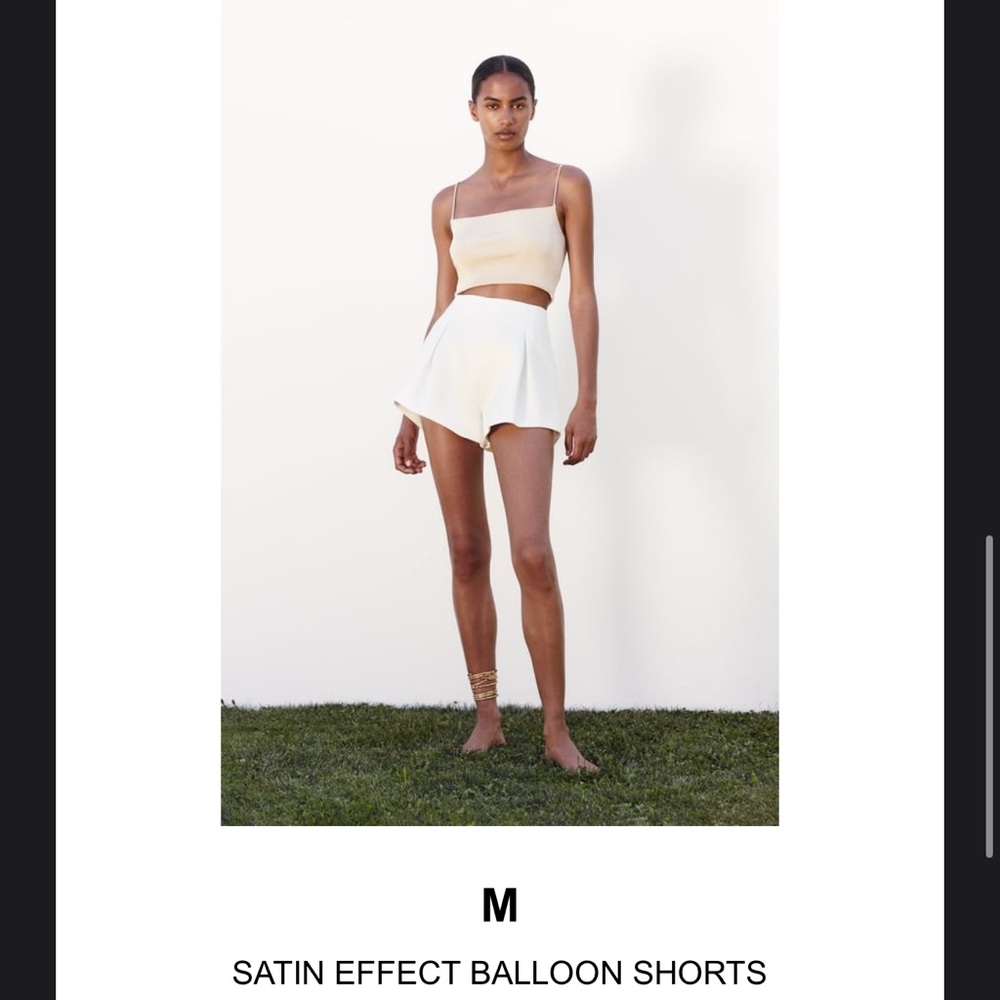 Zara satin balloon shorts
